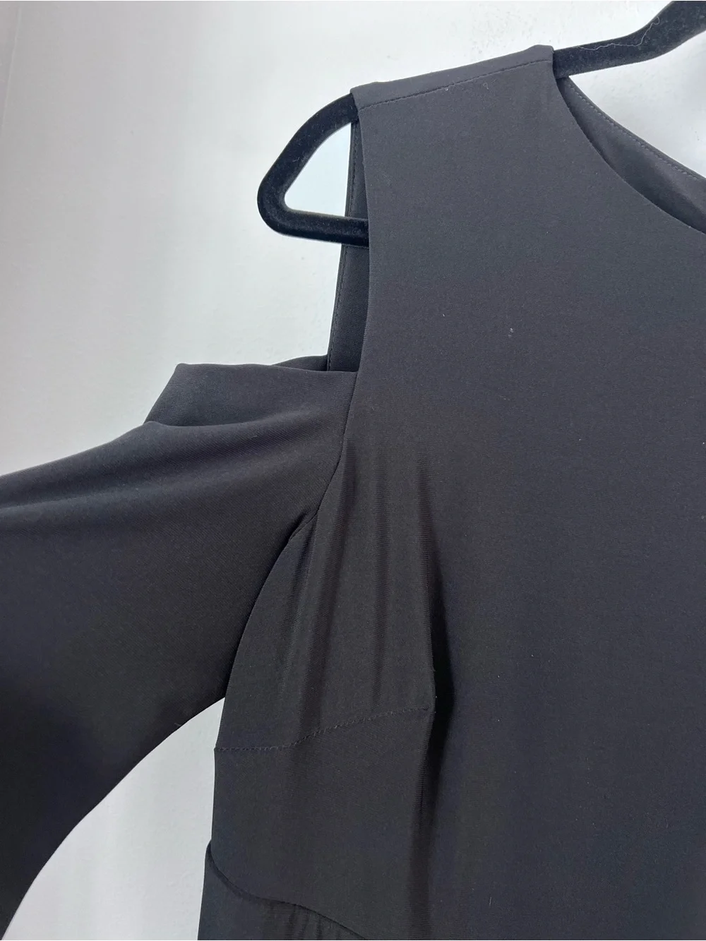 Ralph Lauren Black Cold-Shoulder Long Sleeve Maxi Dress